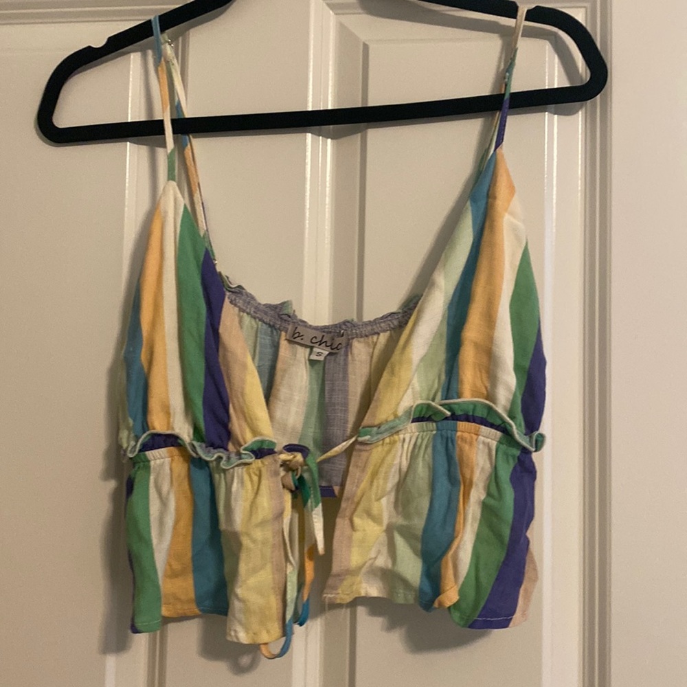B. Chic Striped Cropped Colorful Tank